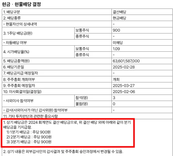 HD현대 배당공시